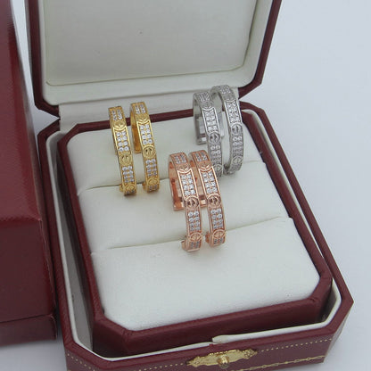 [Raffine]LOVE EARRINGS 3.6MM DIAMOND PAVED