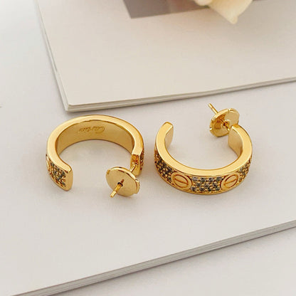 [Raffine]LOVE 5.5MM DIAMOND PAVED EARRINGS