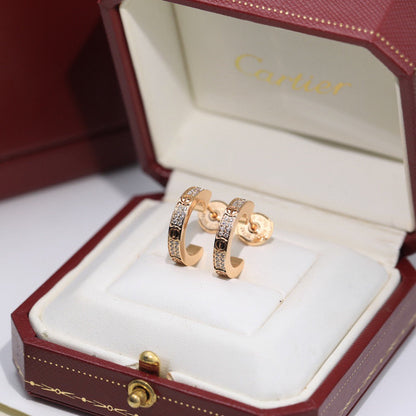 [Raffine]LOVE 5.5MM DIAMOND PAVED EARRINGS