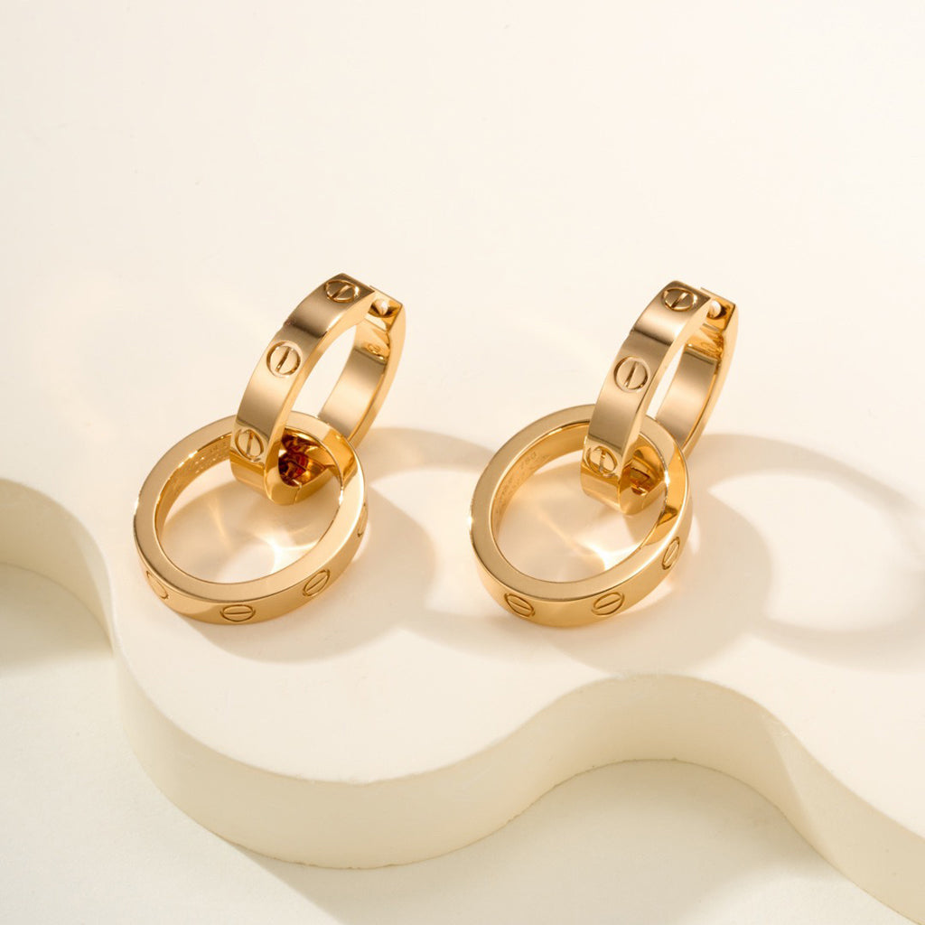 [Raffine]LOVE 3.3MM DANGLE EARRINGS
