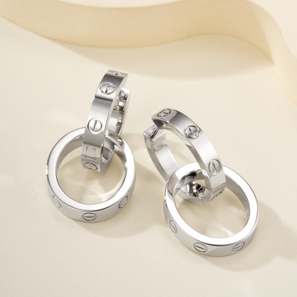 [Raffine]LOVE 3.3MM DANGLE EARRINGS