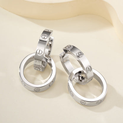 [Raffine]LOVE 3.3MM DANGLE EARRINGS
