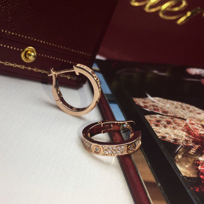 [Raffine]LOVE 5.5MM DIAMOND PAVED EARRINGS