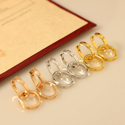 [Raffine]LOVE 3.3MM DANGLE EARRINGS