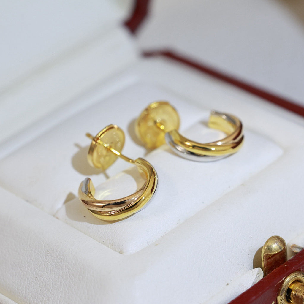 [Raffine]TRINITY ON DIAMOND MINI EARRINGS