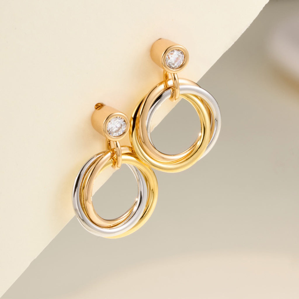 [Raffine]TRINITY ON DIAMOND  EARRINGS