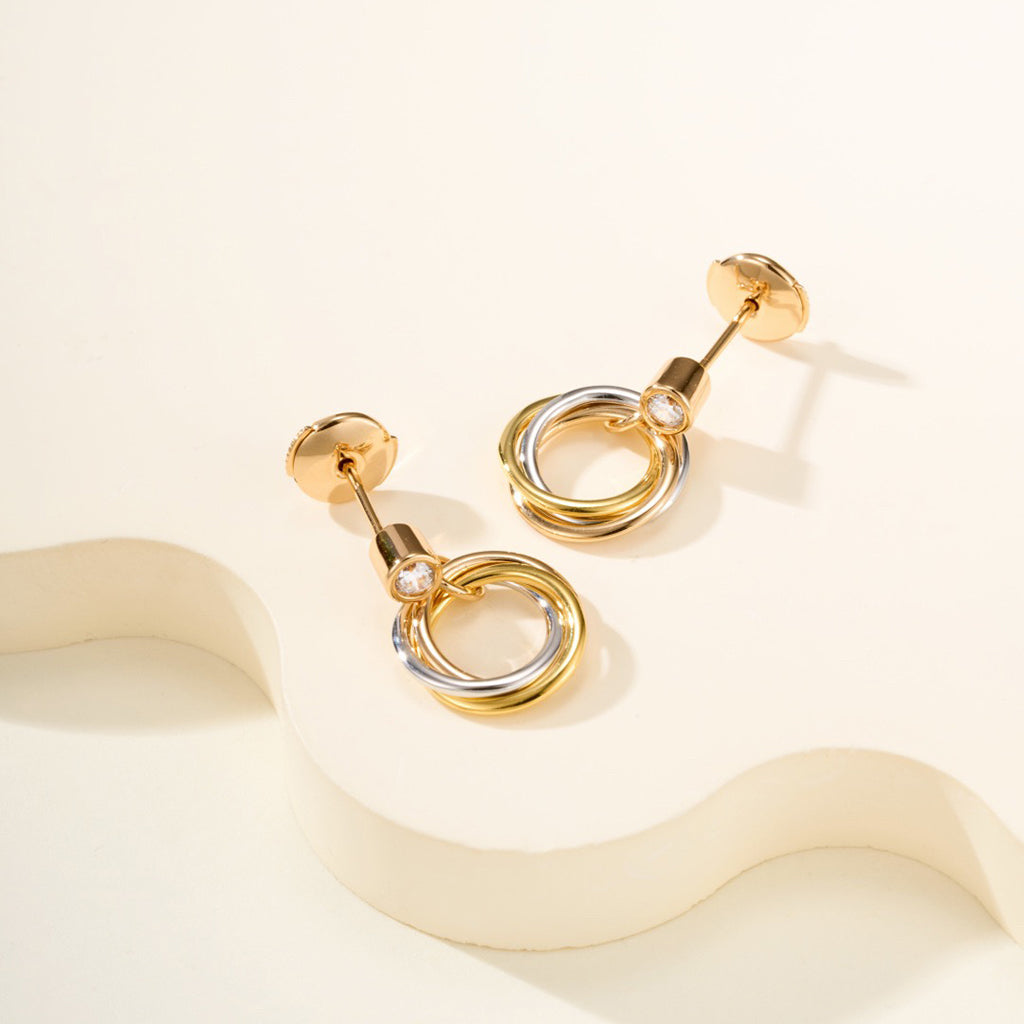 [Raffine]TRINITY ON DIAMOND  EARRINGS