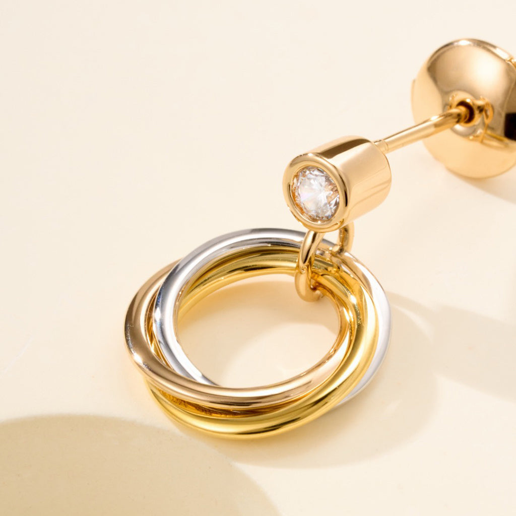 [Raffine]TRINITY ON DIAMOND  EARRINGS