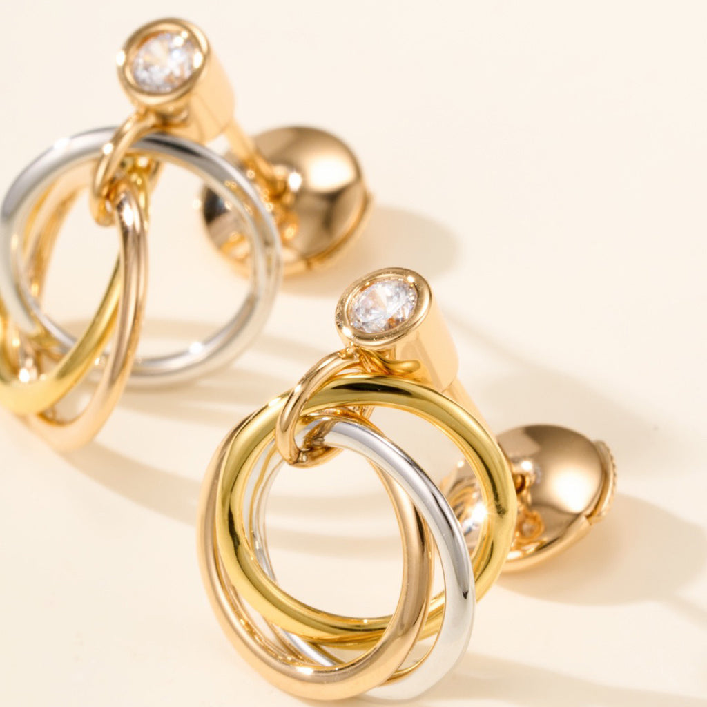 [Raffine]TRINITY ON DIAMOND  EARRINGS