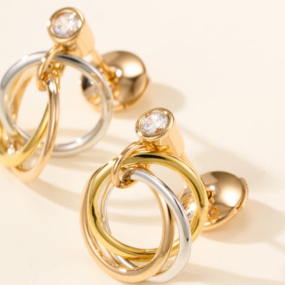 [Raffine]TRINITY ON DIAMOND  EARRINGS
