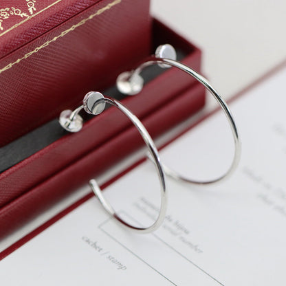 [Raffine]JUSTE HALF DIAMOND LARGE EARRINGS