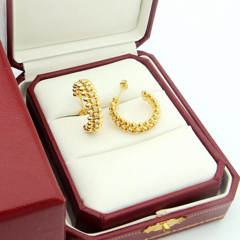 [Raffine]CLASH FULL DIAMOND MEDIUM EARRINGS
