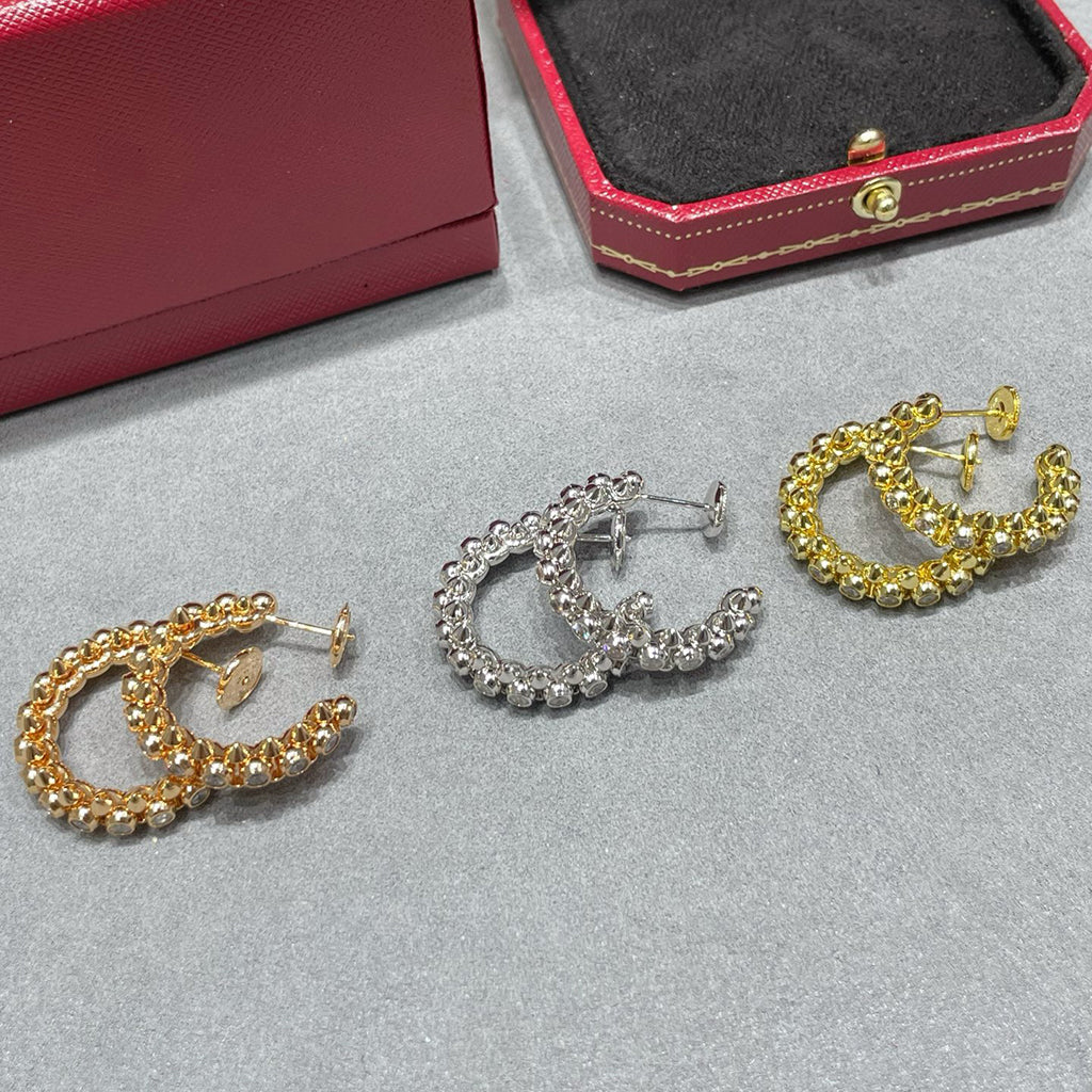 [Raffine]CLASH FULL DIAMOND MEDIUM EARRINGS