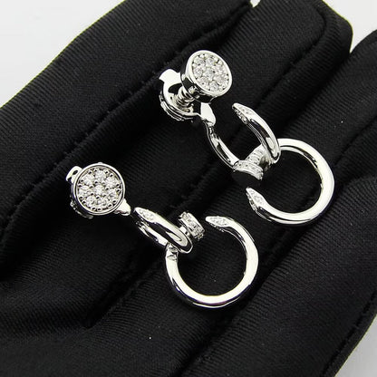 [Raffine]JUSTE HALF DIAMOND DOUBLE EARRINGS