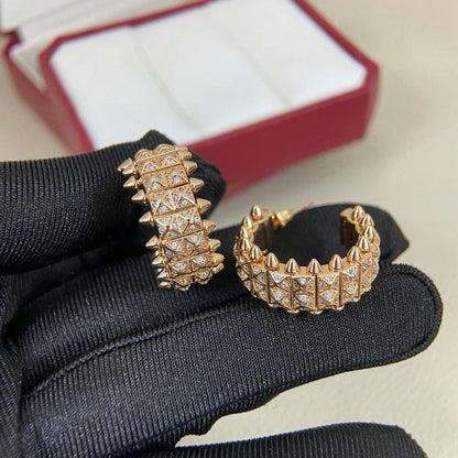 [Raffine]CLASH 9.2MM FULL DIAMOND DOUBLE ROW EARRINGS