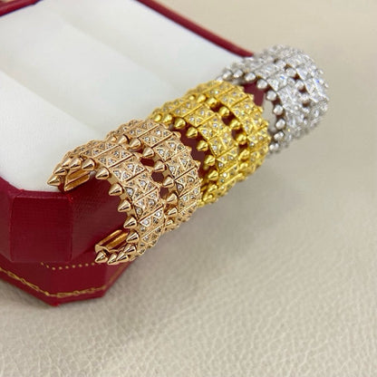 [Raffine]CLASH 9.2MM FULL DIAMOND DOUBLE ROW EARRINGS