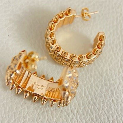 [Raffine]CLASH 9.2MM FULL DIAMOND DOUBLE ROW EARRINGS
