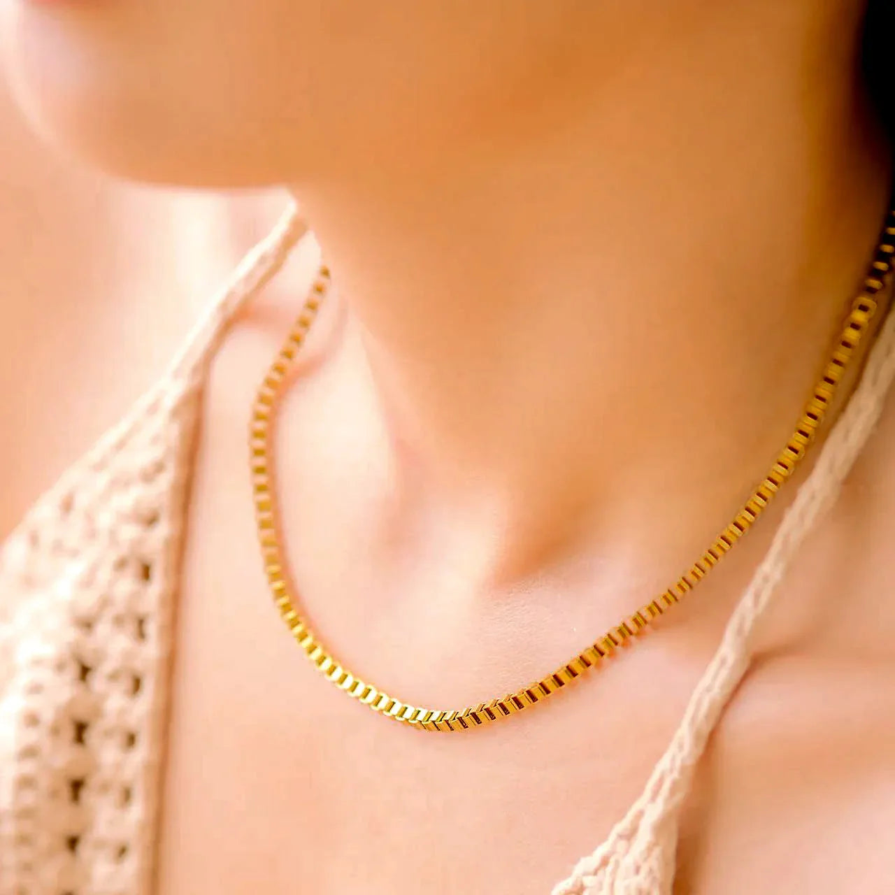 [Raffine]Danica Box Chain Gold Necklace