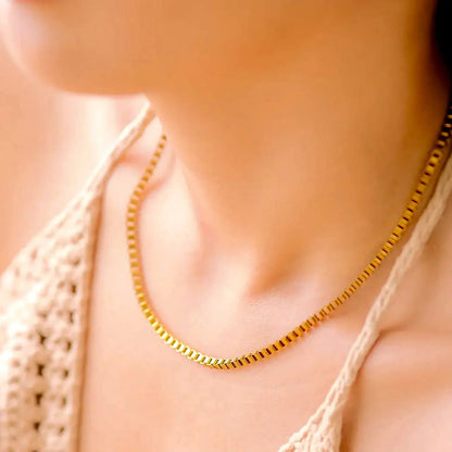 [Raffine]Danica Box Chain Gold Necklace