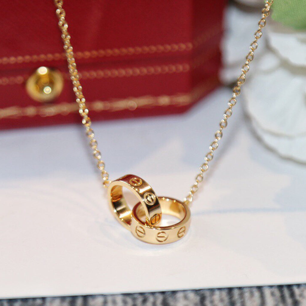 [Raffine]LOVE DOUBLE RING NECKLACE