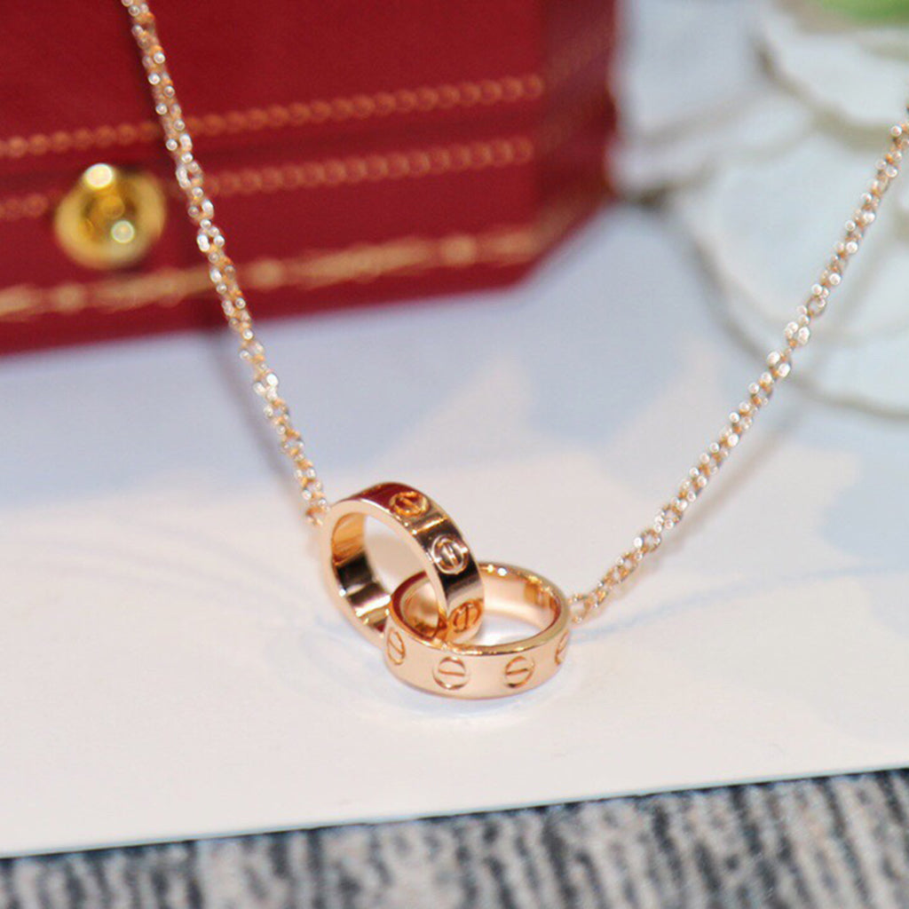 [Raffine]LOVE DOUBLE RING NECKLACE