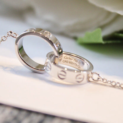 [Raffine]LOVE DOUBLE RING NECKLACE