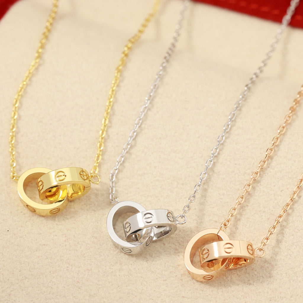 [Raffine]LOVE DOUBLE RING NECKLACE