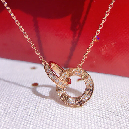 [Raffine]LOVE  FULL DIAMOND PENDANT NECKLACE