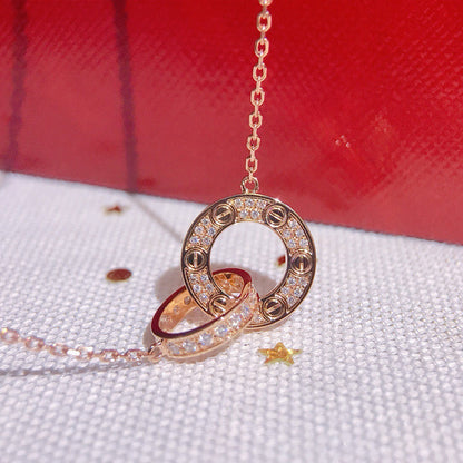 [Raffine]LOVE  FULL DIAMOND PENDANT NECKLACE