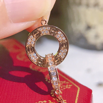 [Raffine]LOVE  FULL DIAMOND PENDANT NECKLACE