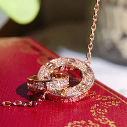 [Raffine]LOVE  FULL DIAMOND PENDANT NECKLACE