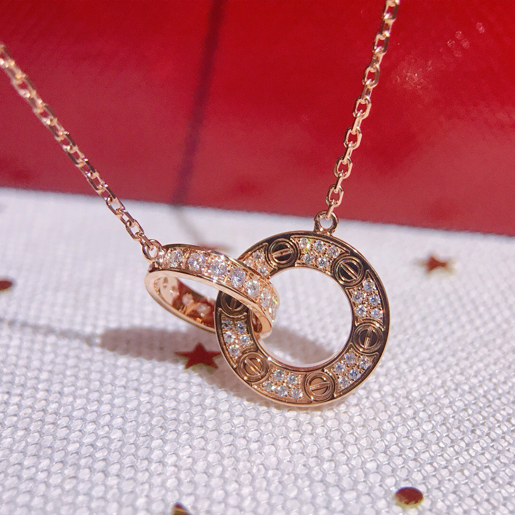 [Raffine]LOVE  FULL DIAMOND PENDANT NECKLACE