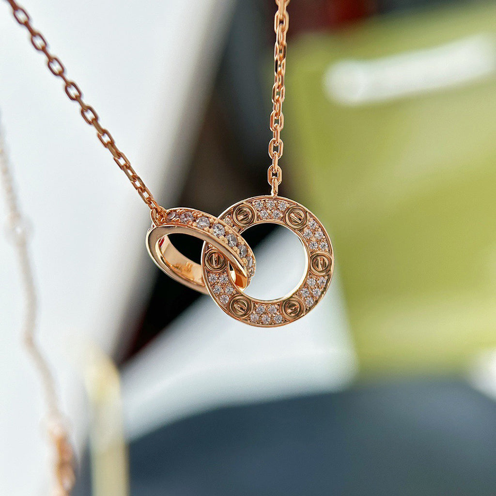 [Raffine]LOVE  FULL DIAMOND PENDANT NECKLACE