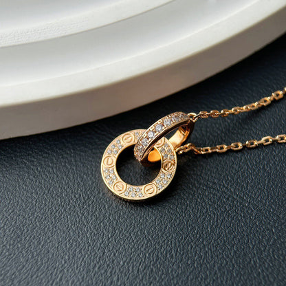 [Raffine]LOVE  FULL DIAMOND PENDANT NECKLACE