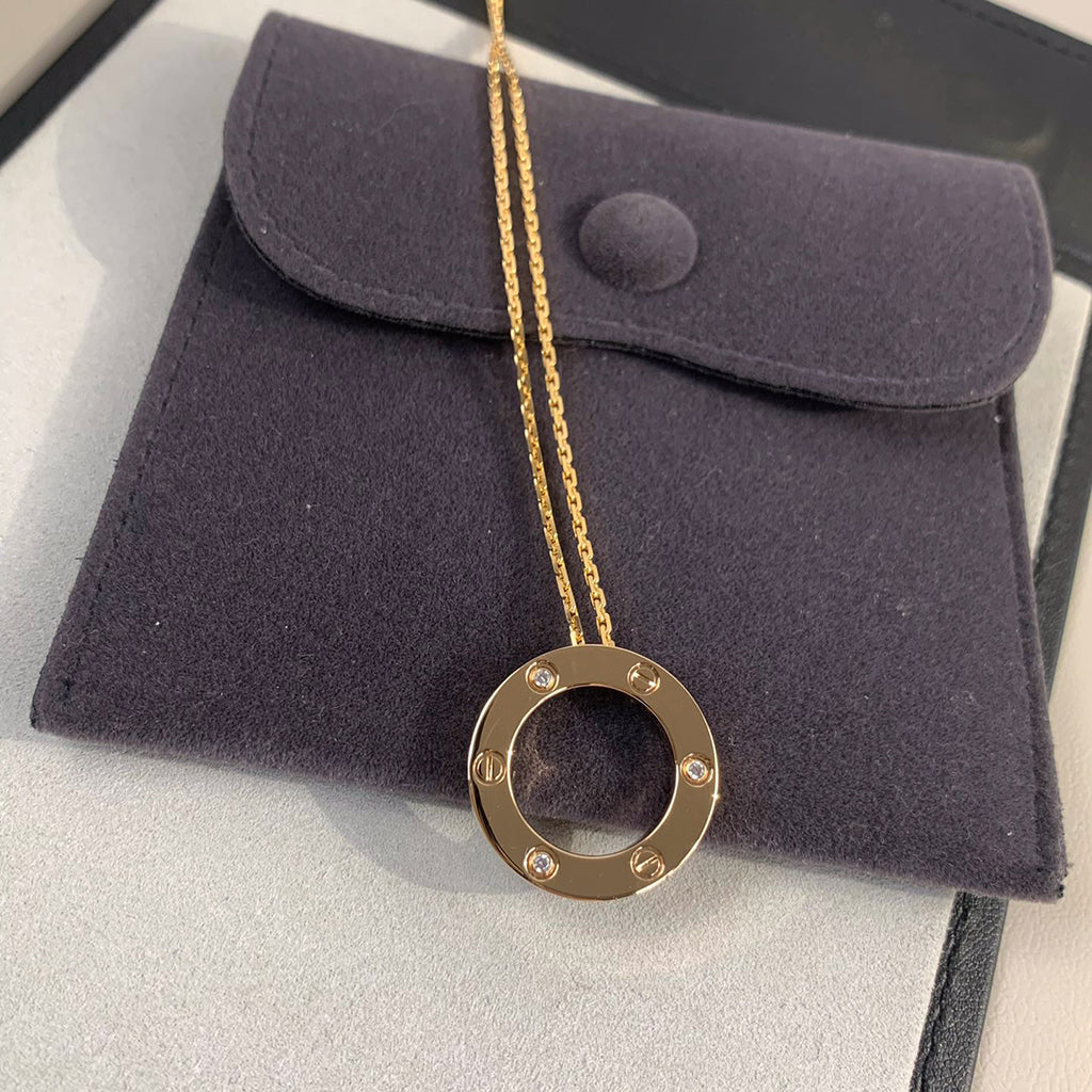 [Raffine]LOVE NECKLACE 16MM 3 DIAMONDS