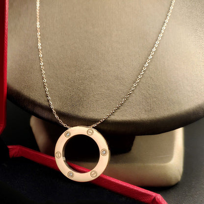 [Raffine]LOVE NECKLACE 16MM 3 DIAMONDS