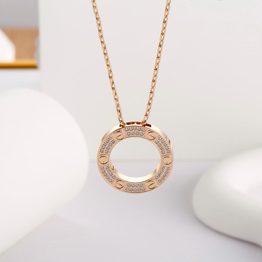 [Raffine]LOVE NECKLACE 16MM  FULL DIAMOND