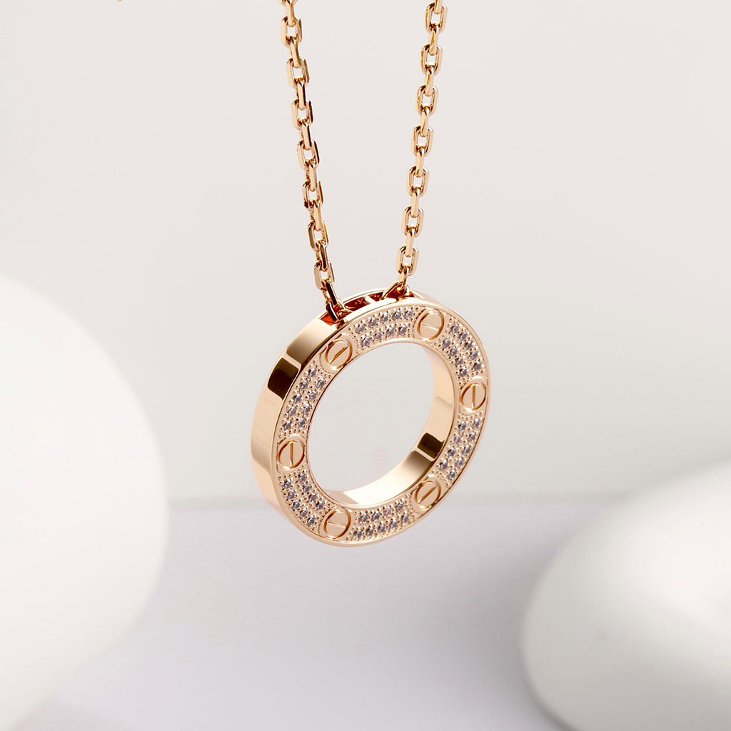 [Raffine]LOVE NECKLACE 16MM  FULL DIAMOND