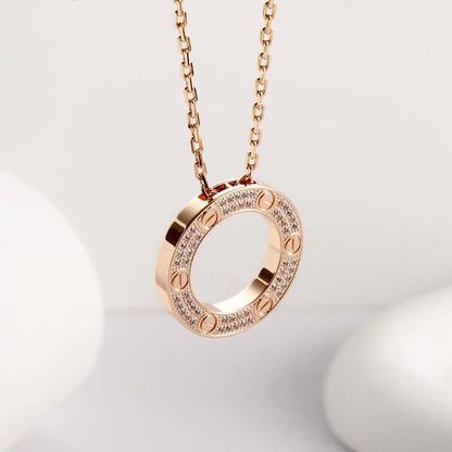 [Raffine]LOVE NECKLACE 16MM  FULL DIAMOND
