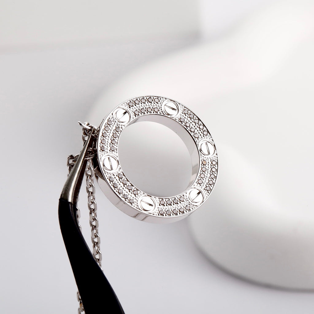 [Raffine]LOVE NECKLACE 16MM  FULL DIAMOND