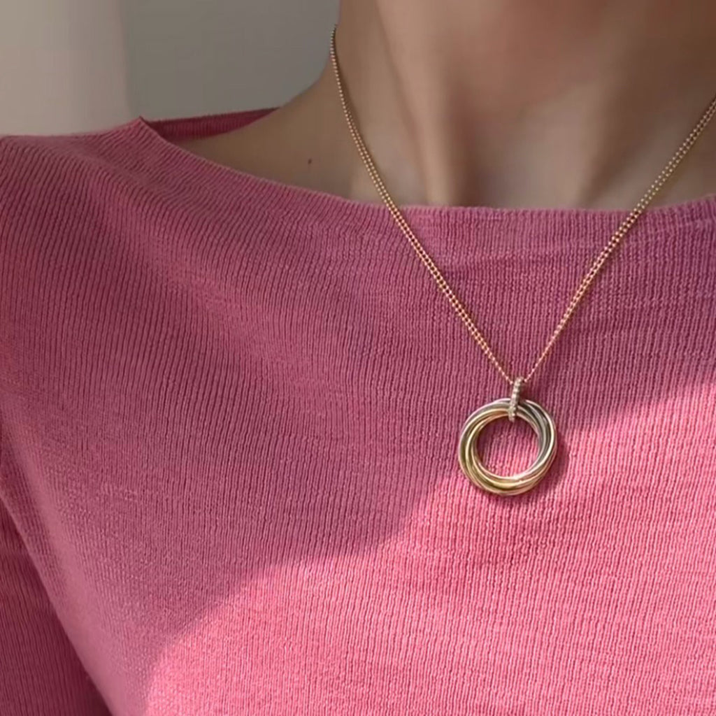 [Raffine]TRINITY MEDIUM  DIAMONDS NECKLACE
