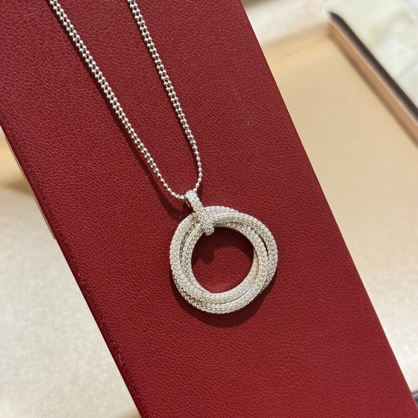 [Raffine]TRINITY LARGE FULL DIAMOND  NECKLACE
