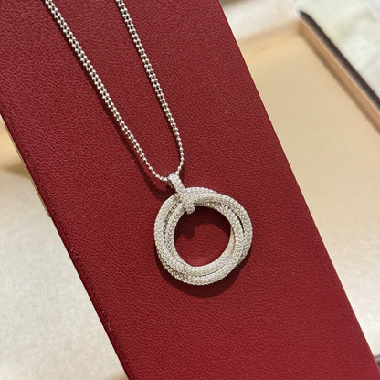 [Raffine]TRINITY LARGE FULL DIAMOND  NECKLACE