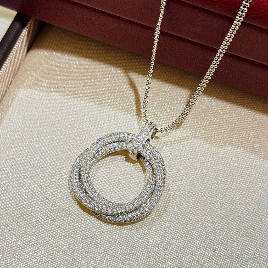 [Raffine]TRINITY LARGE FULL DIAMOND  NECKLACE