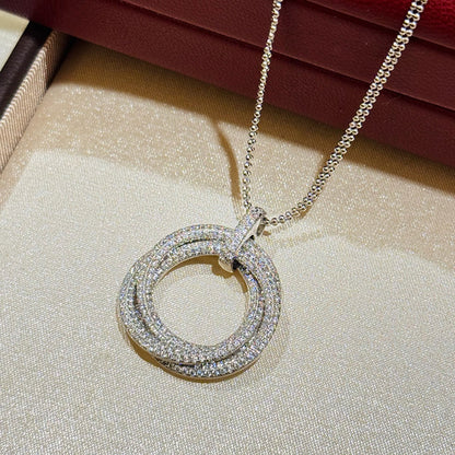 [Raffine]TRINITY LARGE FULL DIAMOND  NECKLACE