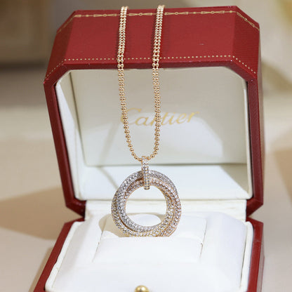 [Raffine]TRINITY LARGE FULL DIAMOND  NECKLACE