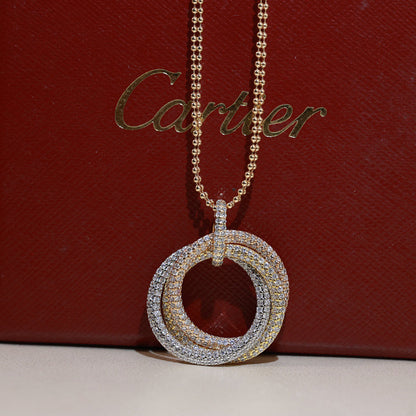 [Raffine]TRINITY LARGE FULL DIAMOND  NECKLACE