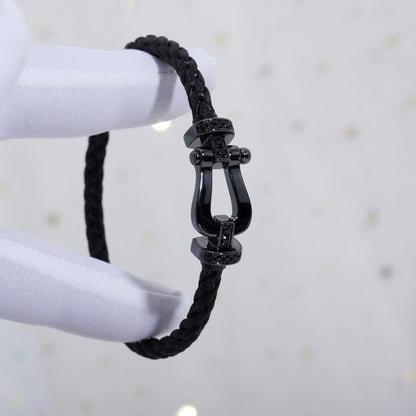 [Raffine]FORCE LARGE SERIES HORSESHOE BLACK SAMURAI BRACELET