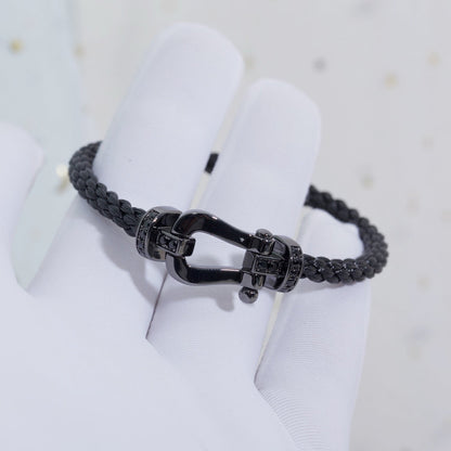 [Raffine]FORCE LARGE SERIES HORSESHOE BLACK SAMURAI BRACELET