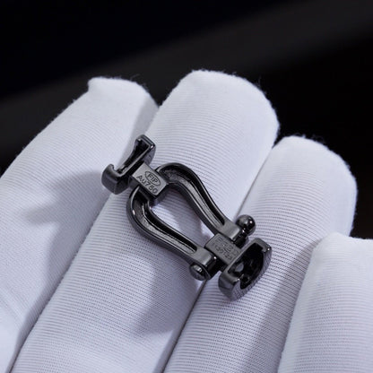 [Raffine]FORCE LARGE SERIES HORSESHOE BLACK SAMURAI BRACELET